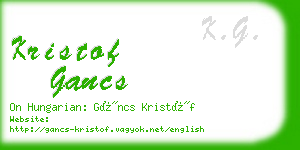 kristof gancs business card